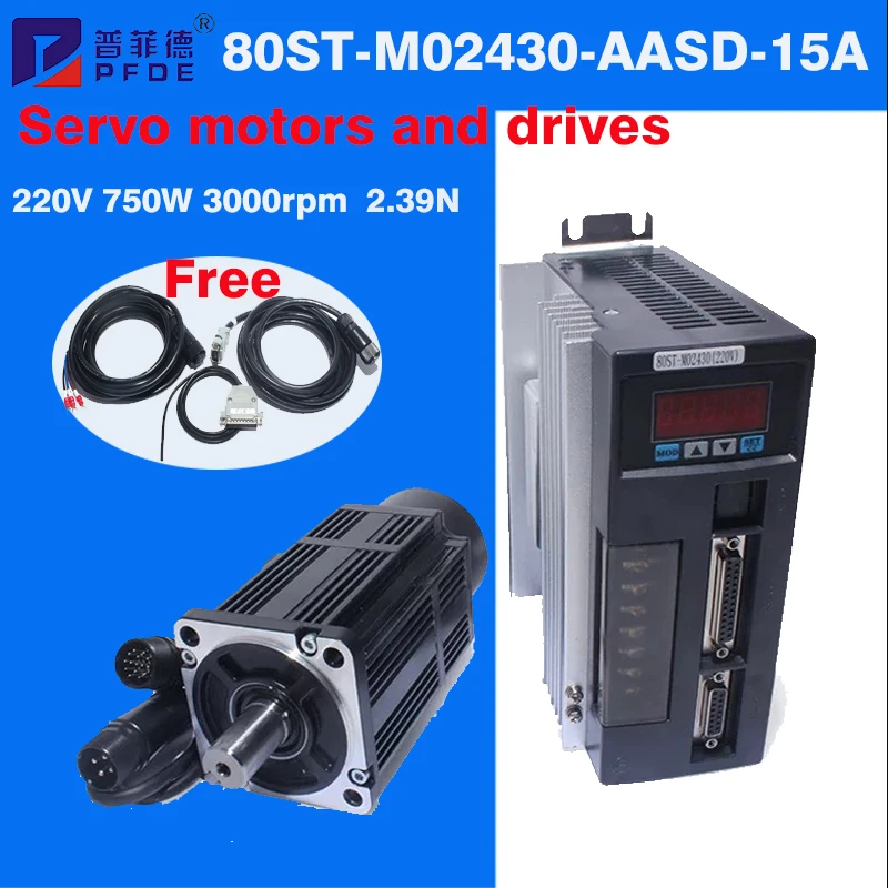 Servo Driver 750W Ac Servo Motor - AASD-15A Driver 80ST-M02430 AC Servomotor Kit