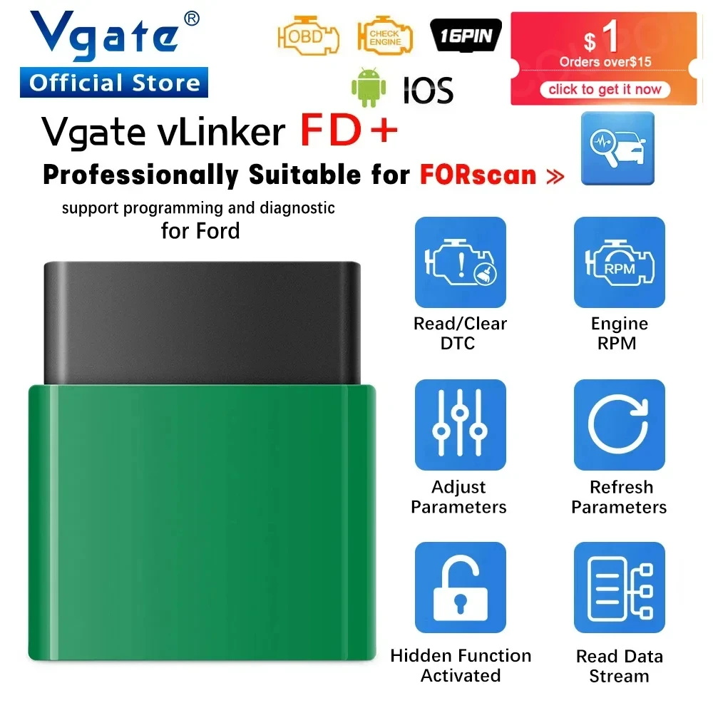 Vfd With Brake Resistor - Vgate Vlinker Fd ELM327 Forscan Voor