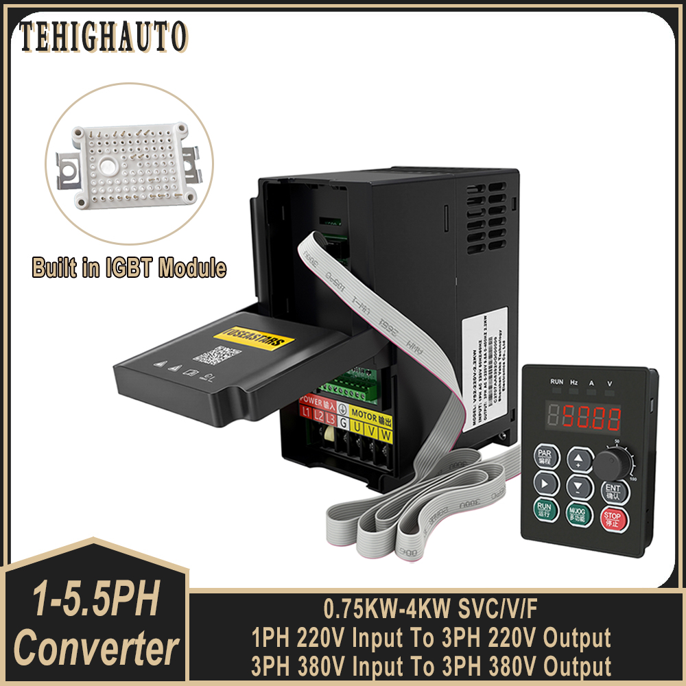 Vfd 1.5Kw 220V Vector Control - 220V/380V Frequentieregelaar 1PH/3PH naar 3PH 750W