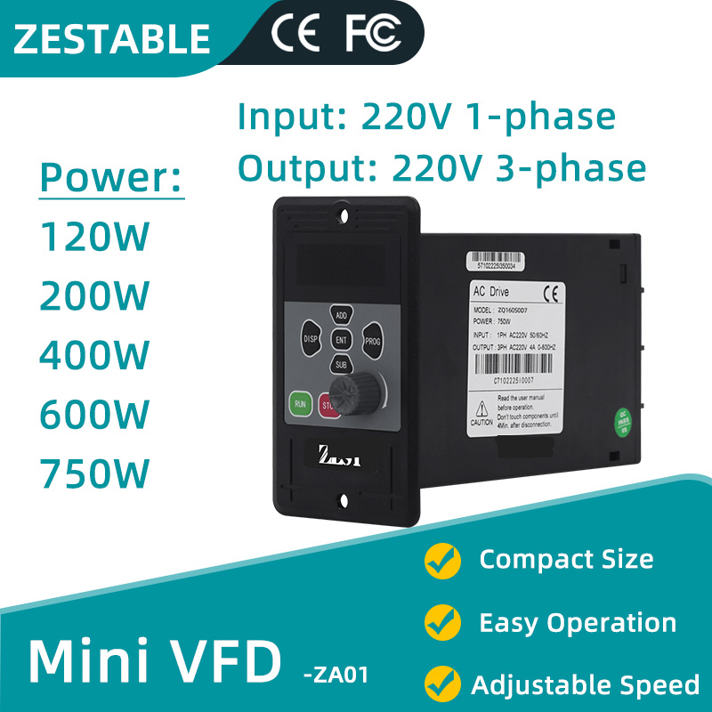 Vfd 0.75Kw Mini Inverter - Economische Mini VFD Frequentieregelaar 220V 0.12KW/0.2KW/0.4KW/0.6KW/0.75KW