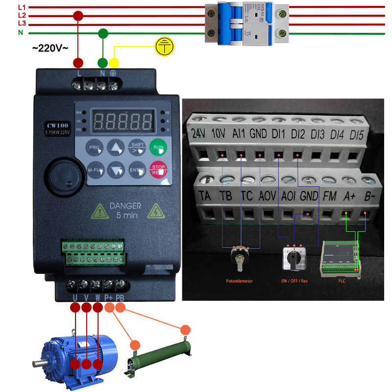 220V 0. 75kw/1. 5kw/2.2kw 1hp/ - Vfd 0.75Kw Mini Inverter recensie en prijs