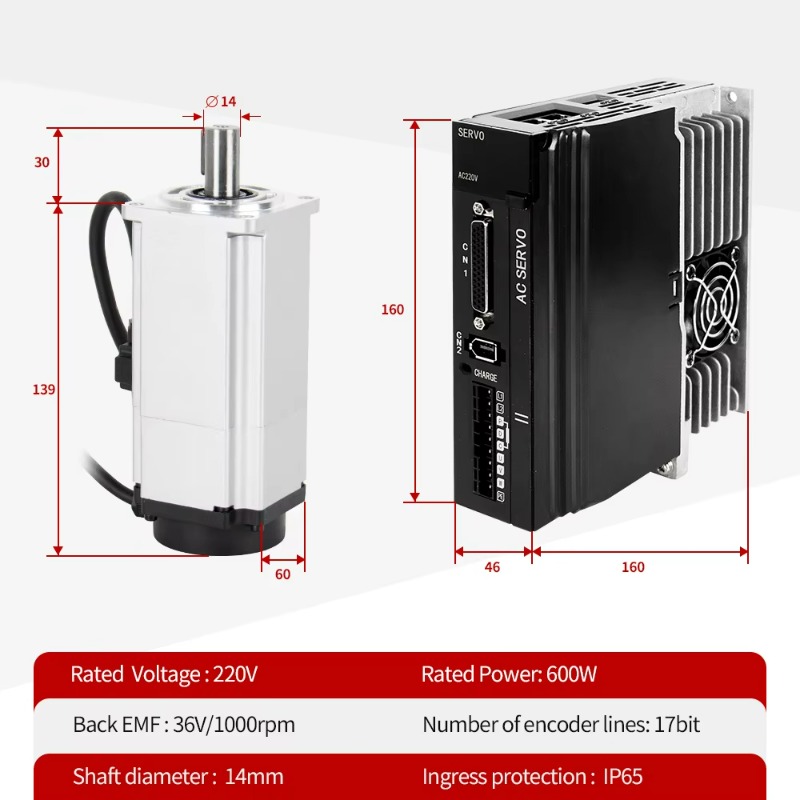 60ST 3000RPM AC-servomotor, fl - Servo Motor 400W With Driver recensie en prijs