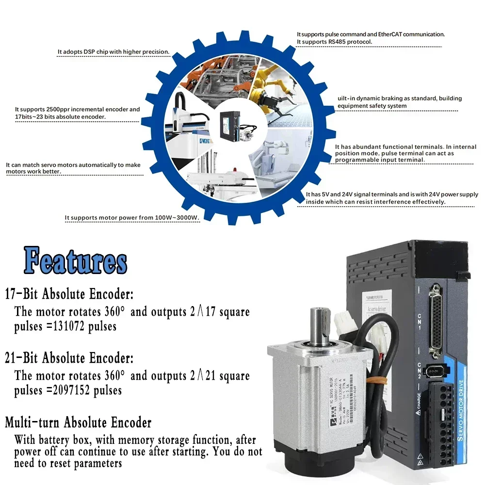 AC 220V Servomotor Driver Kit  - Servo Motor 400W With Driver recensie en prijs